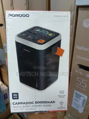 The Porodo Cappadoc 60000mah Multi-port Power Bank High-capacity.