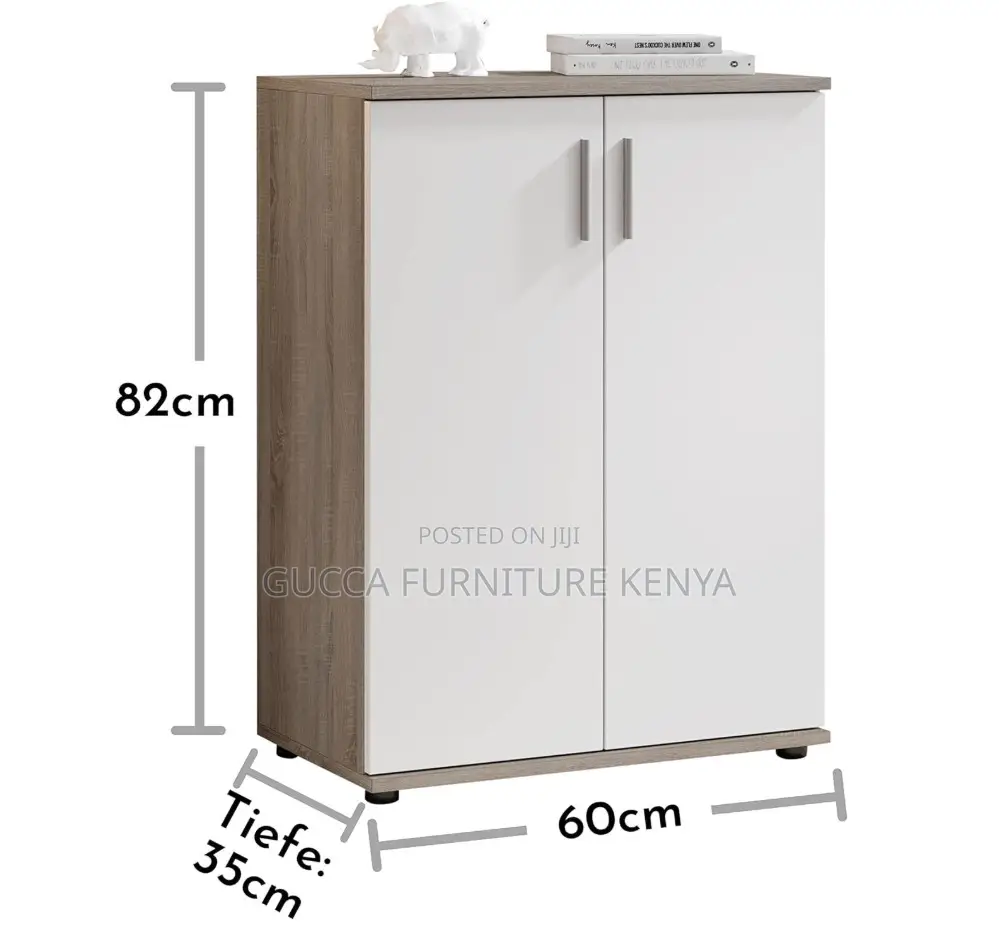White Customized 2-Door Credenza Document Cabinet