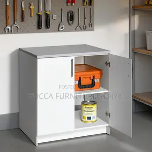 White Customized 2-Door Credenza Document Cabinet