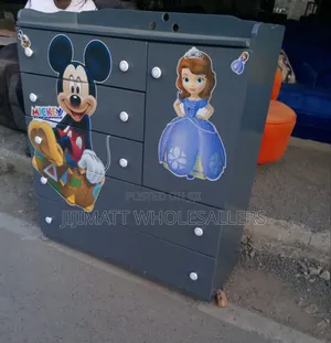 Black Kids/Baby Chest of Drawers Cabinet With Cartoon Themes