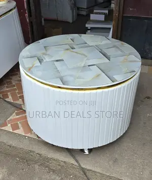 White Executive Round Coffee Table