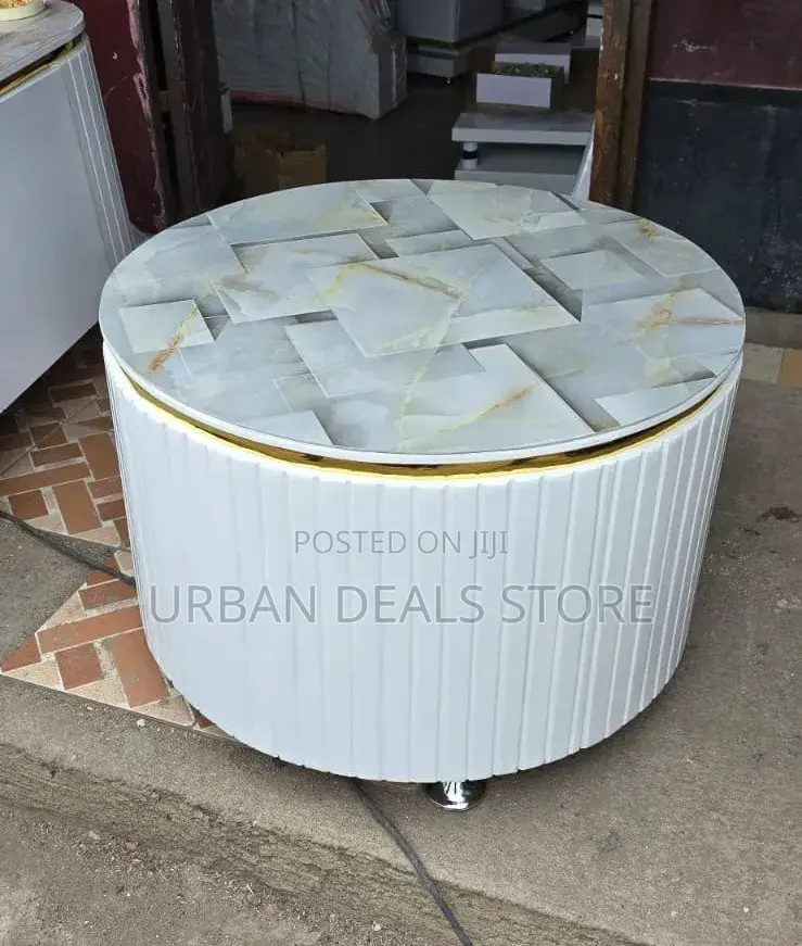 White Executive Round Coffee Table
