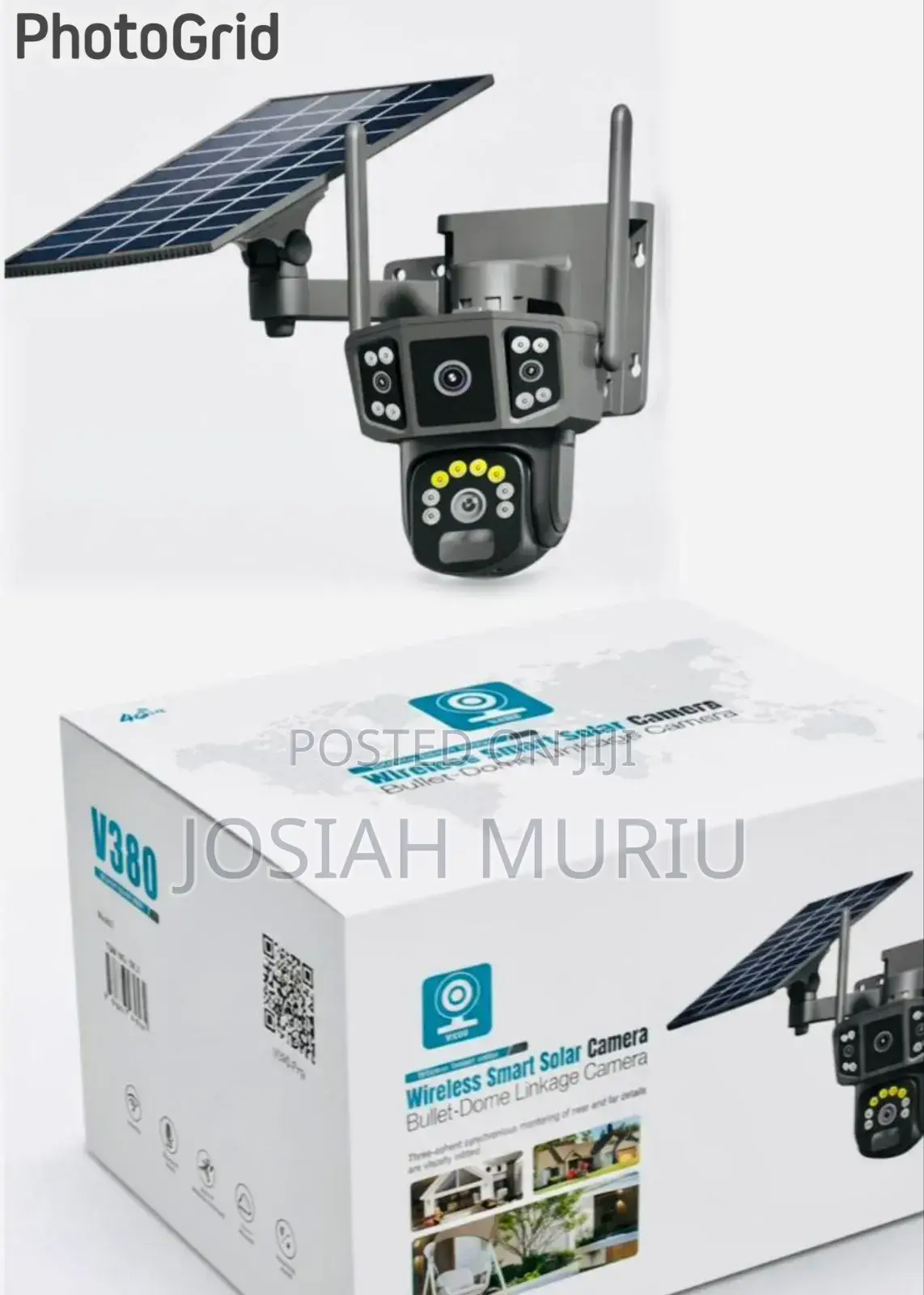 V380 CCTV 4g 4mp Solar Camera Sim Card Wireless