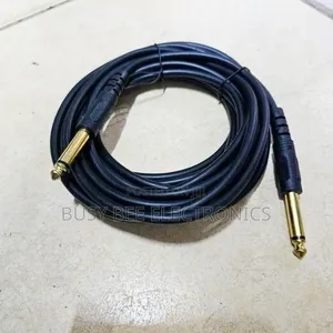 5 Meter, Black 6.5mm Male to Male Mono Audio Cable,