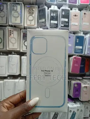 Magnetic Transparent Clear Case Designed for an Apple iPhone 13.