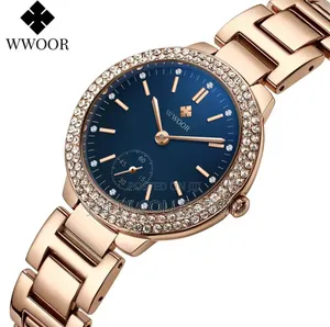 Wwoor Blue Face Ladies Wrist Watch