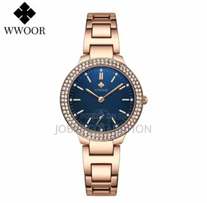 Wwoor Blue Face Ladies Wrist Watch