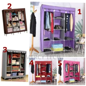 Portable 3 Column Metallic Wardrobe