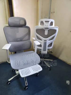Premium White Chair With Footrest Strong