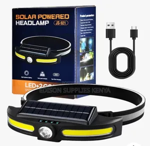 Solar Headlamp Usb Rechargeable Lights Cob Led Camping Head Lamps