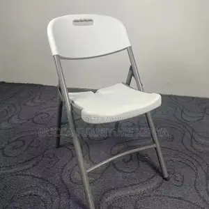 White Outdoor Plastic Folding Desk Chair