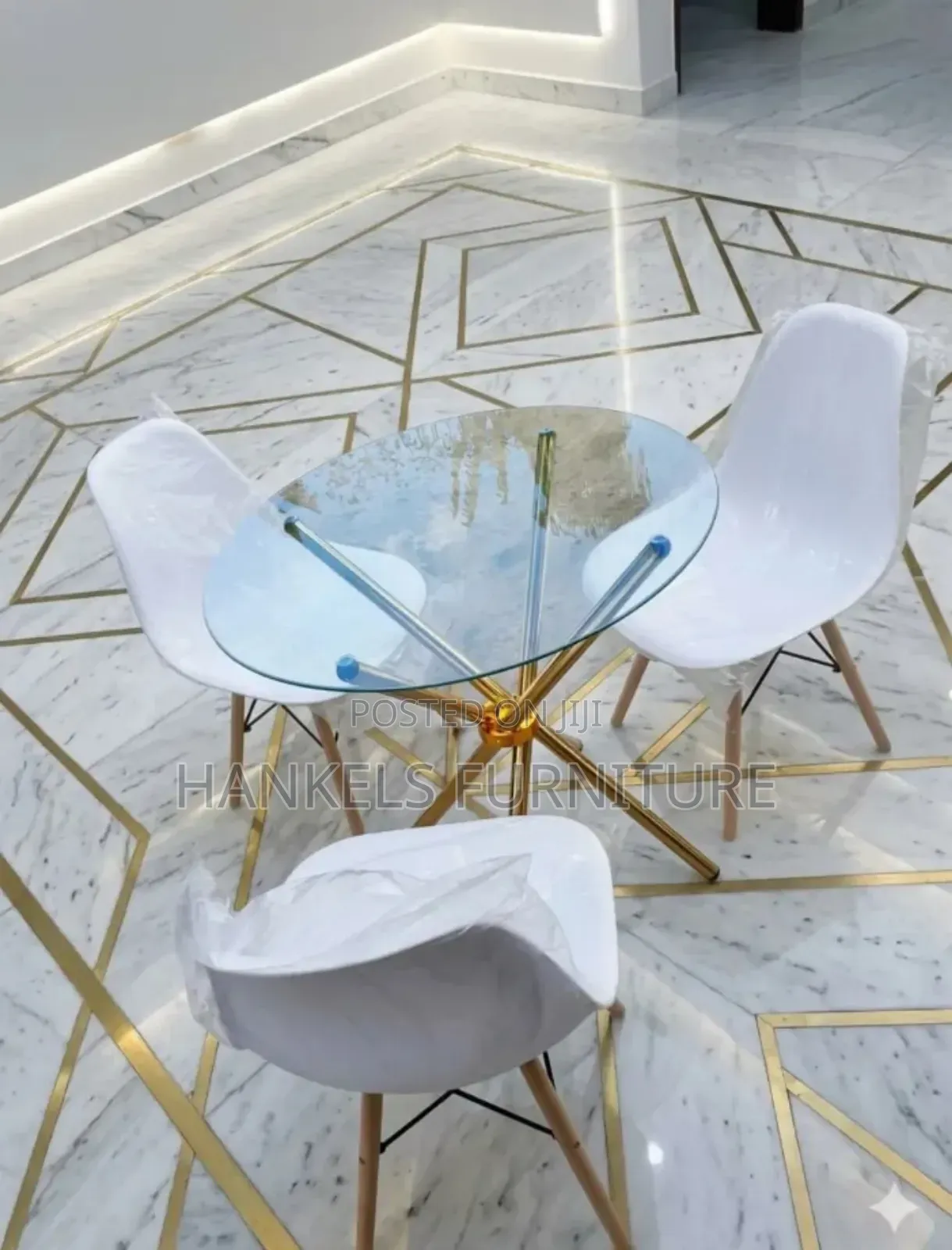 3 Seater Glass Dining Table