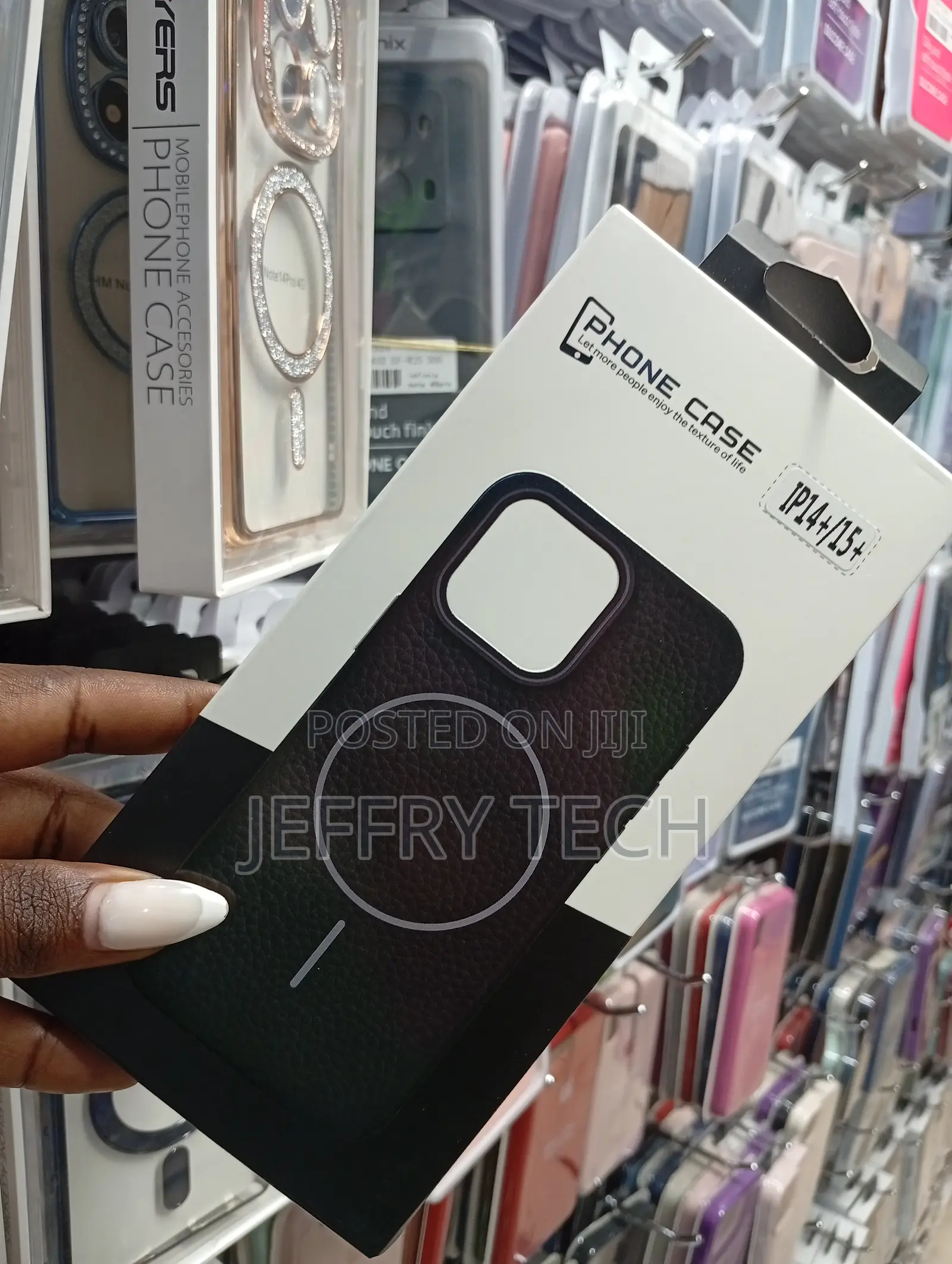 Lychee Pattern Magnetic Leather Case for iPhone 14 Plus and 15 Plus