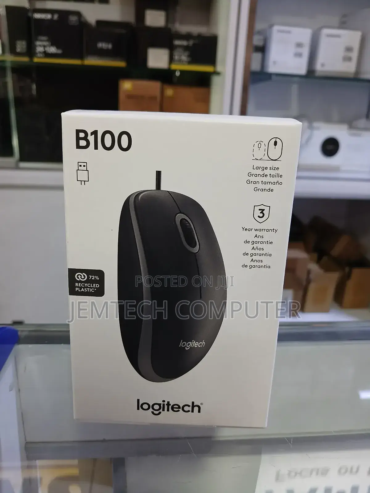 Logitech Business B100 Optical Wired Usb Mouse