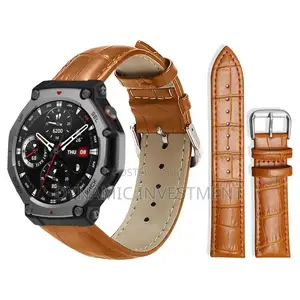 Amazfit T-Rex 3 Premium Leather Watch Straps/Bands-Dark Brown