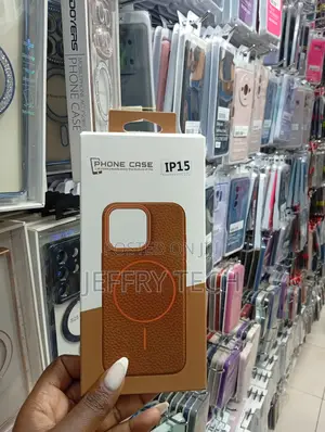 Litchi Pattern Magnetic Leather Case Designed for the iPhone 15.