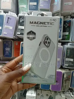 Magnetic Clear Protective Case Designed for the iPhone 15 Pro.