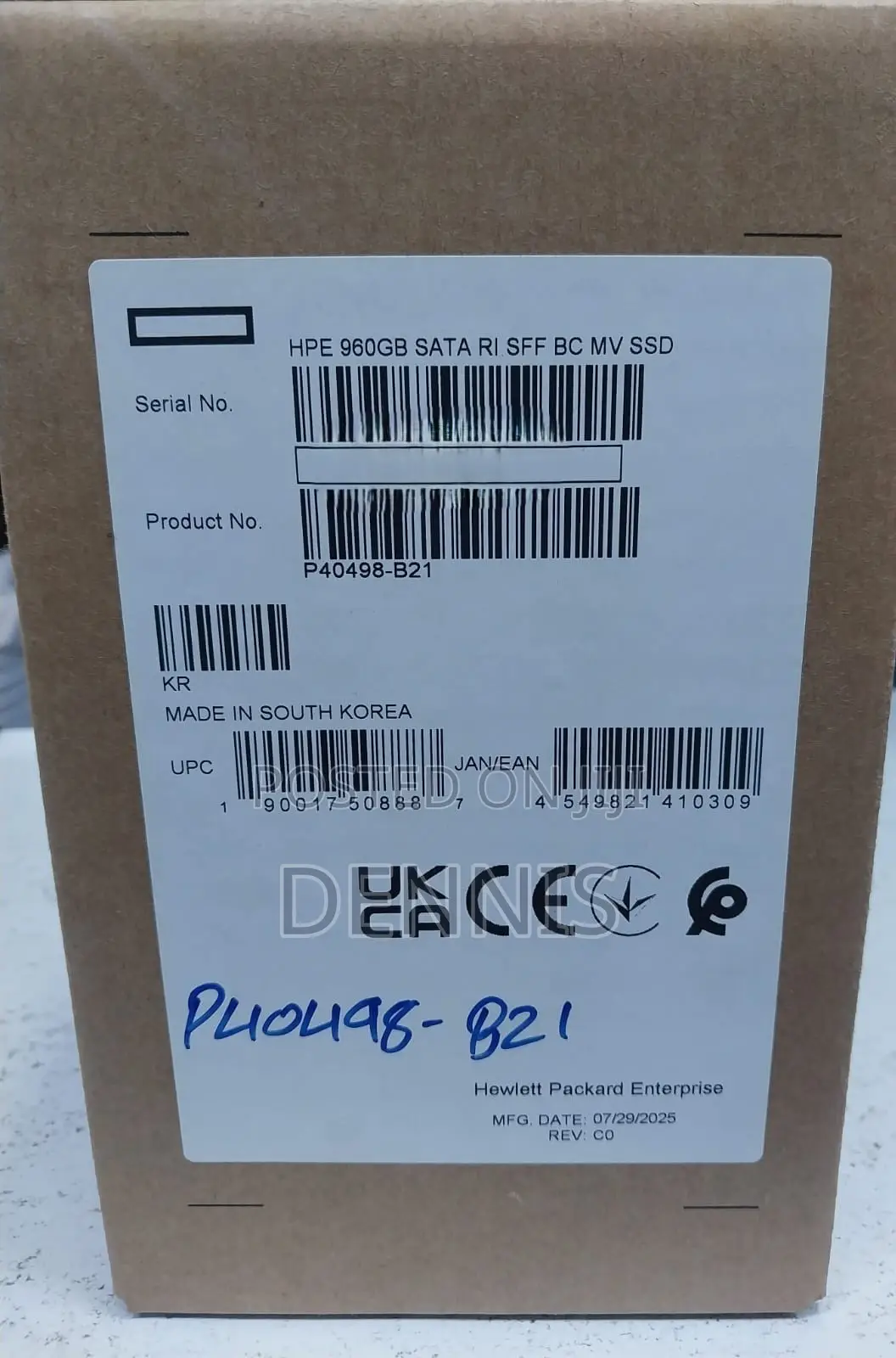 HPE 960gb Sata SSD 6G Read Intensive SFF Bc SSD – P40498-B21