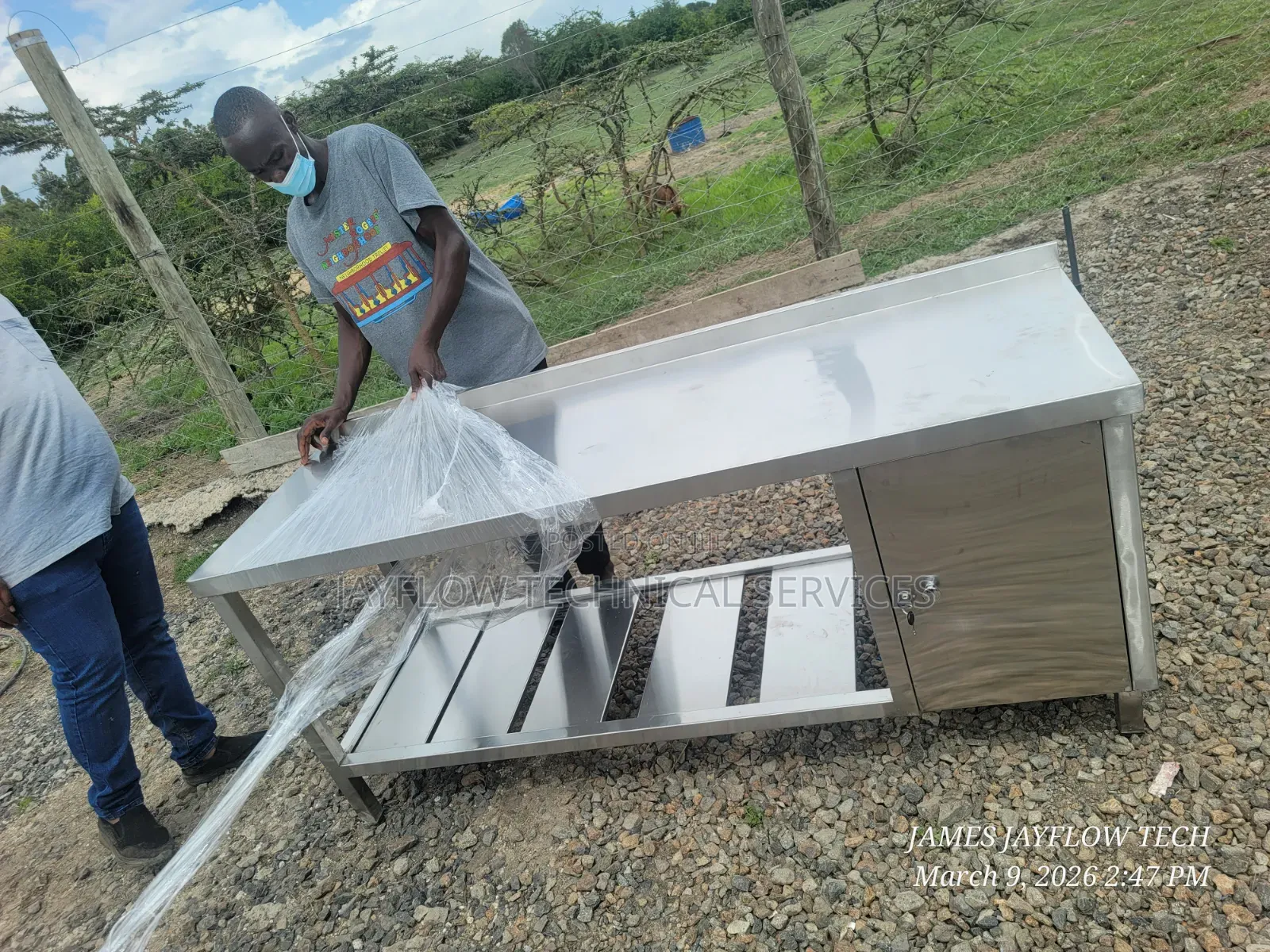 Stainless Steel Working Table With Lockable Drawers