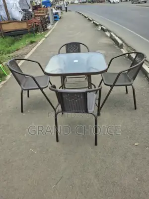 4 Seater Square Table With Rattan Chair