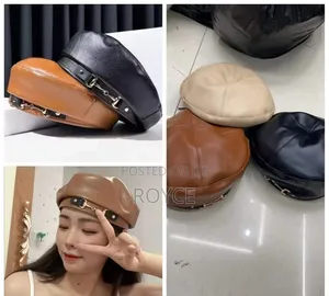 Faux Leather Beret