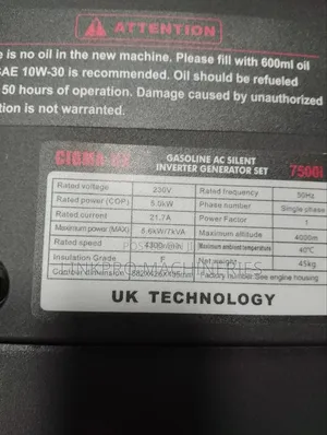 7500io Inverter Generator - Cigma Uk