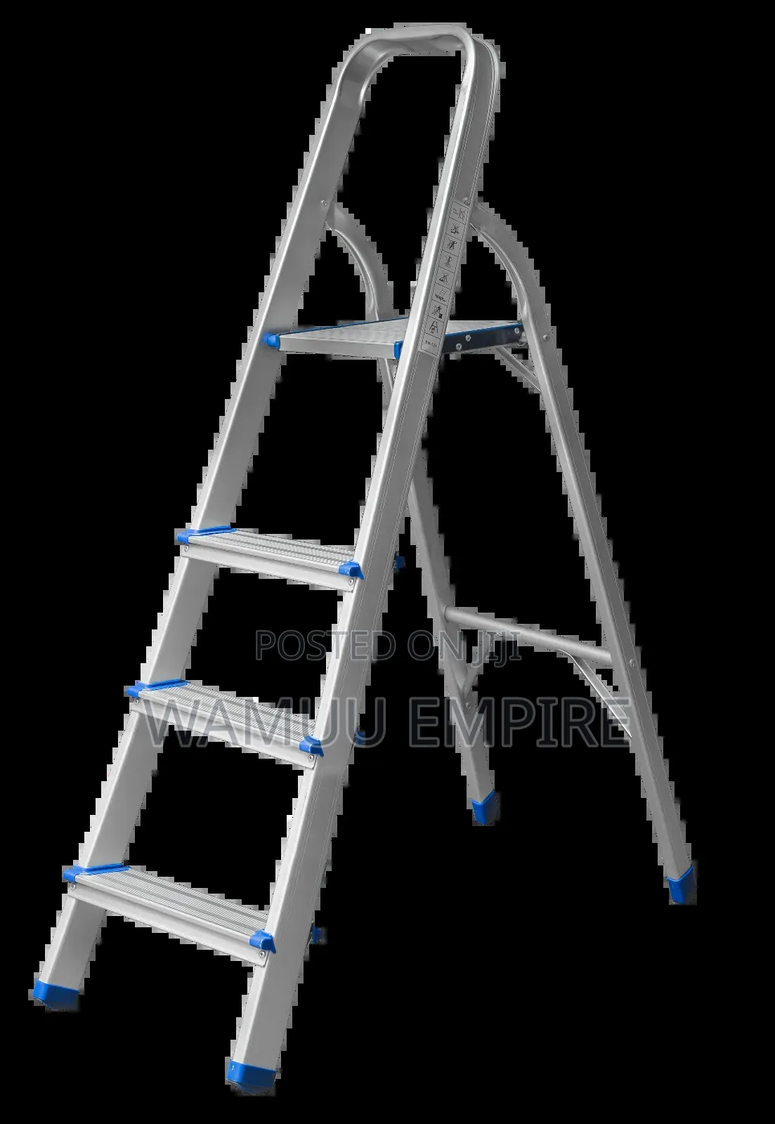 4-Step Aluminium Foldable Household Ladder Featuring Wide,