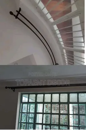 Curved and Straight Window Powder Coated Curtain Rods