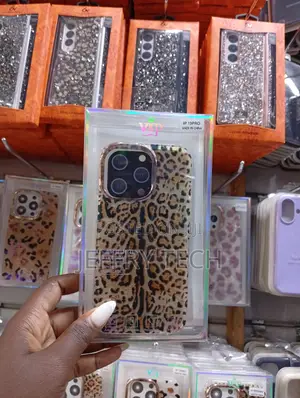 "Vip" Branded Leopard Print Case Designed for Apple iPhone 13 Pro.