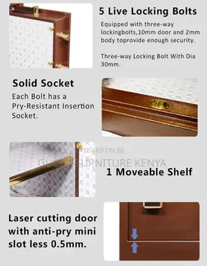 Digital 60kgs Secured Brown Fireproof Safe Box