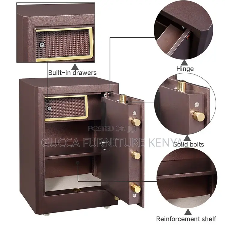 Digital 60kgs Secured Brown Fireproof Safe Box