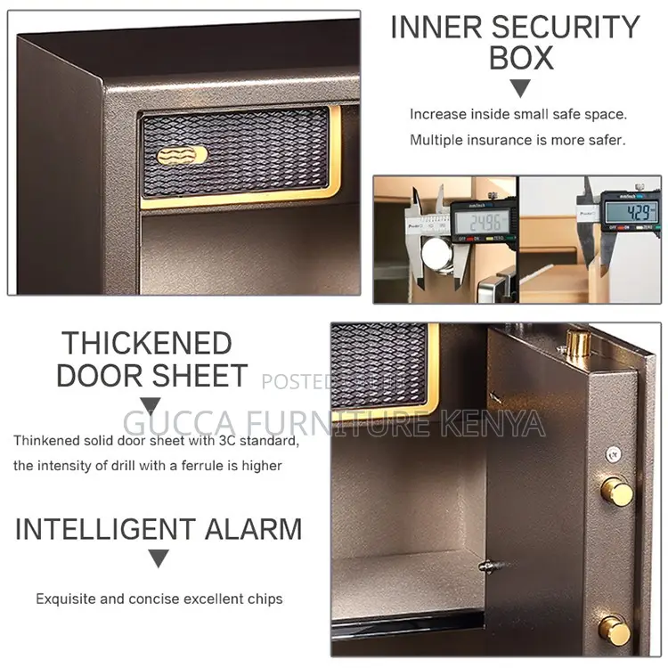 Digital 60kgs Secured Brown Fireproof Safe Box