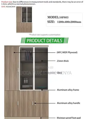 3-Door's Half Glass Document/File Cabinet