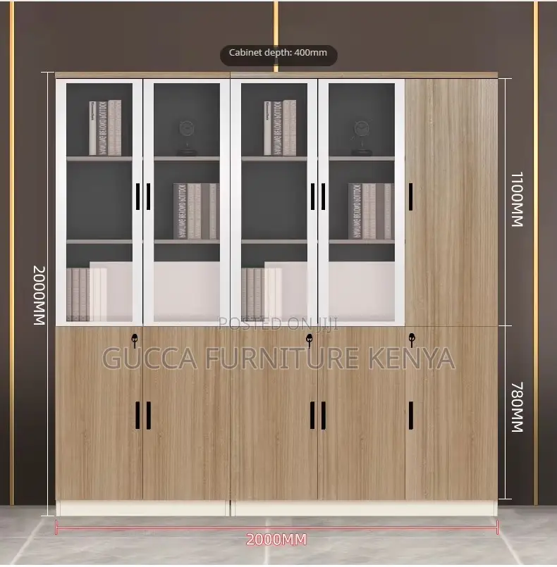 3-Door's Half Glass Document/File Cabinet