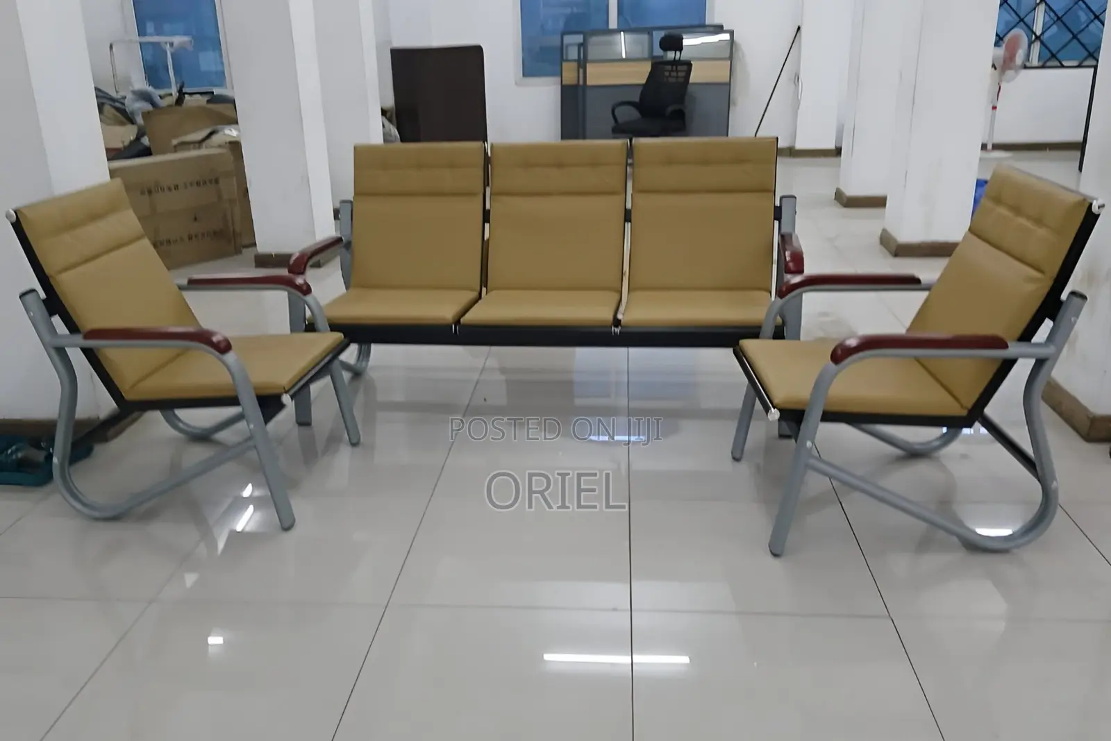 Office Bench : Waiting Office Sofa Bench 5-Seater
