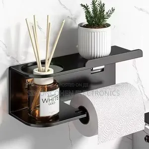 Wall Mounted Toilet Paper Holder With Shelf