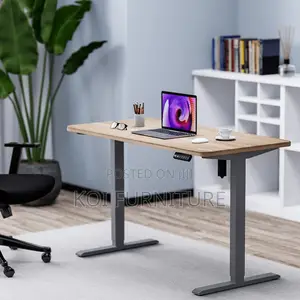 Office Desk; 1.2 Meters Brown Top Adjustable Smooth Control Desk