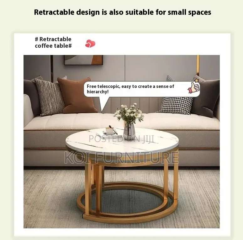 Coffee Table; Round Marble Executive Nesting Table