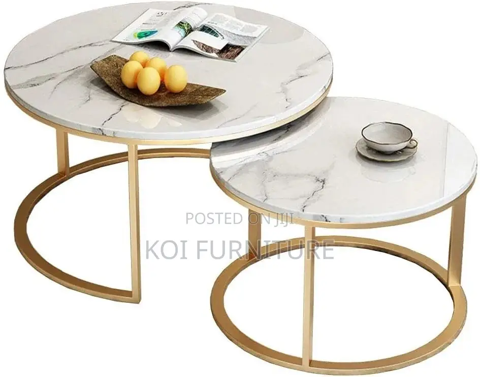Coffee Table; Round Marble Executive Nesting Table