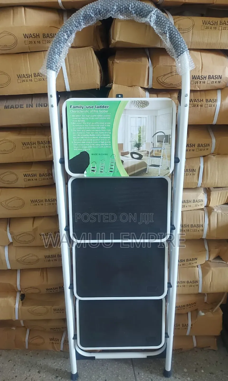 4-Step Heavy-Duty Steel Folding Ladder