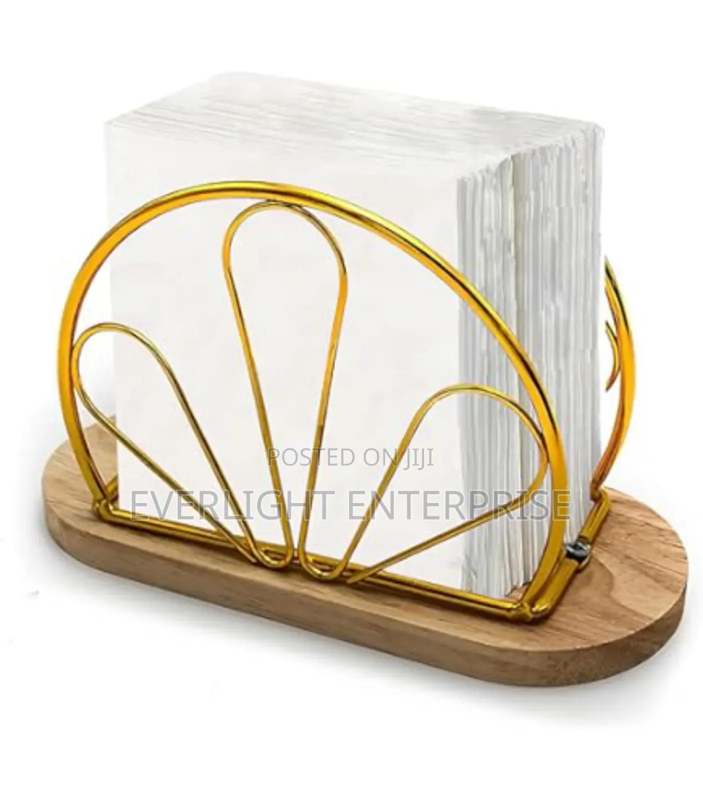 Metallic Hemisphere Bamboo Base Serviet Holder