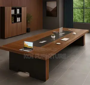 Boardroom Table; 3.0m Modern Grey Meeting Conference Boardroom Table