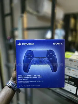 Sony Dualsense Wireless Controller in the Icon Blue Special Edition.