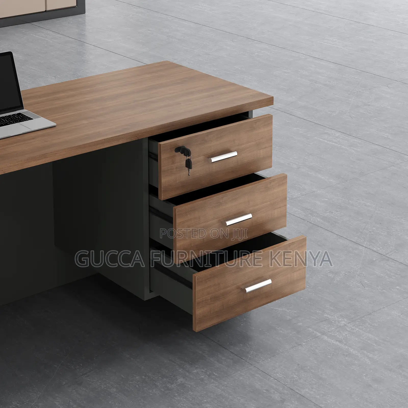 Clerical Customized Brown Study Desk With Drawers
