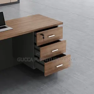 Clerical Customized Brown Study Desk With Drawers