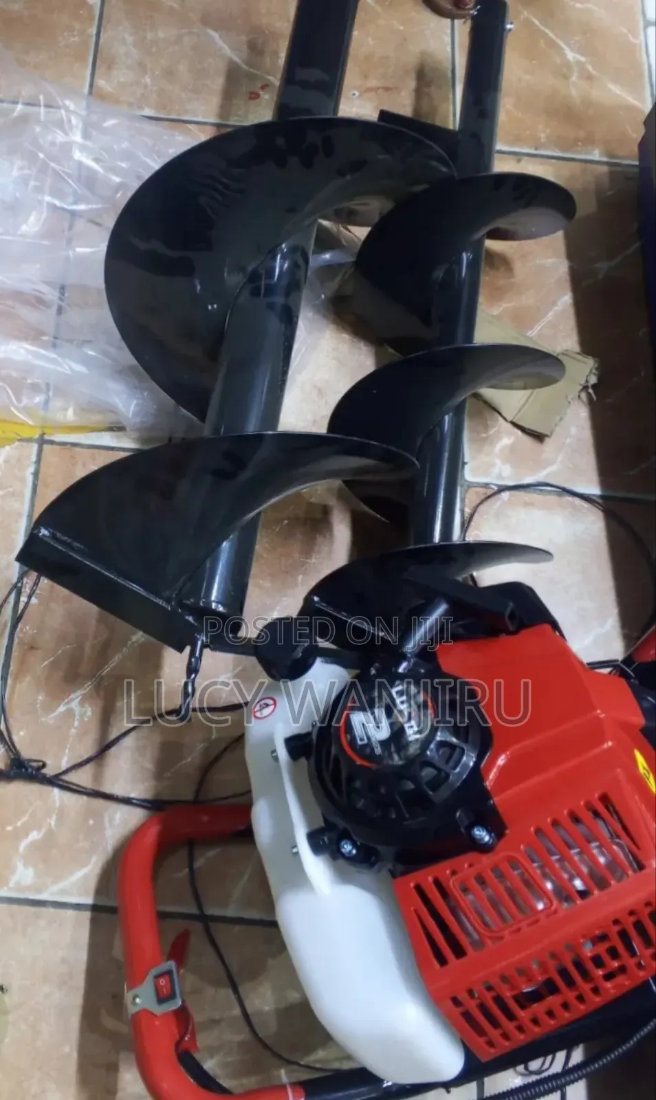 Earth Auger With Three Bits