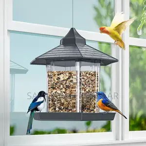 Acrylic Hanging Bird Feeder (Dirty Green Colour)