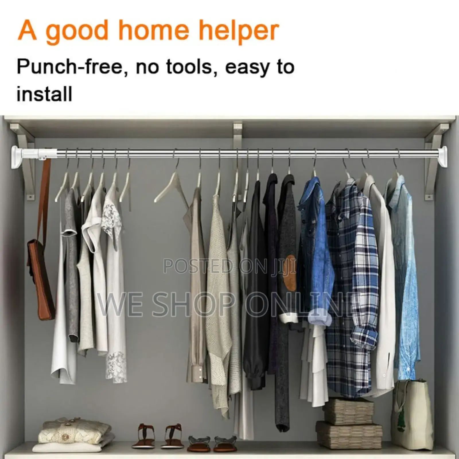 Adjustable Clothes Hanger, Retractable Rod.
