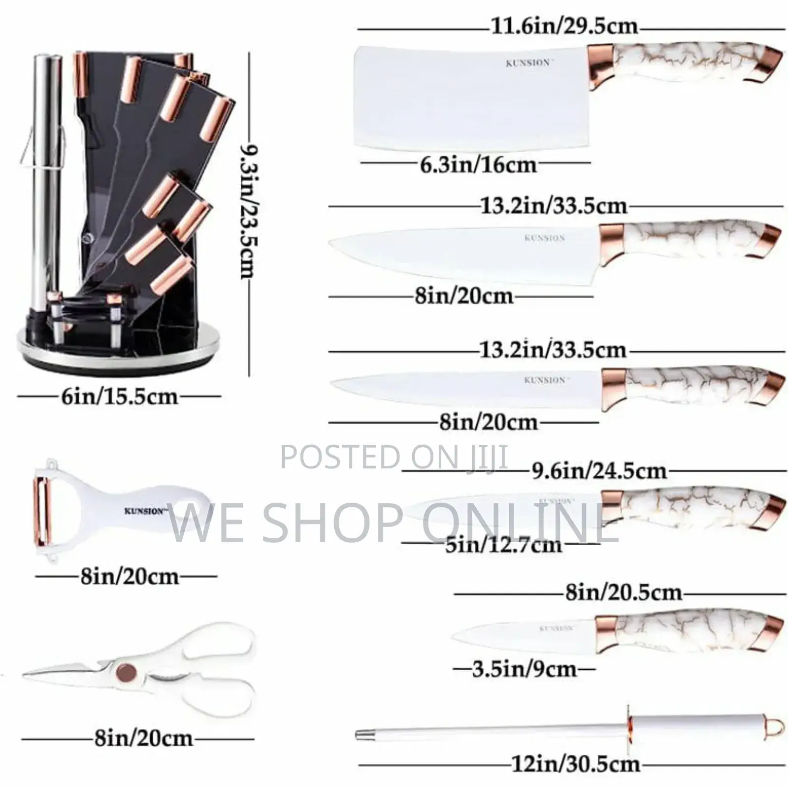 9pcs Acrylic Knife Set