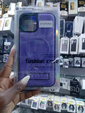 Purple Leather Magnetic Stand Phone Case for the iPhone 12 Pro Max.